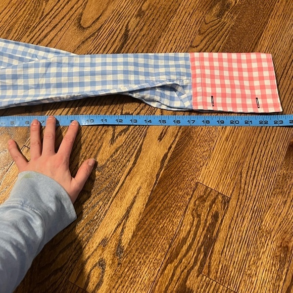 Duncan Quinn | Men's Button Down Top Check White‎ Blue Pink 15.5 Cotton - Picture 7 of 7